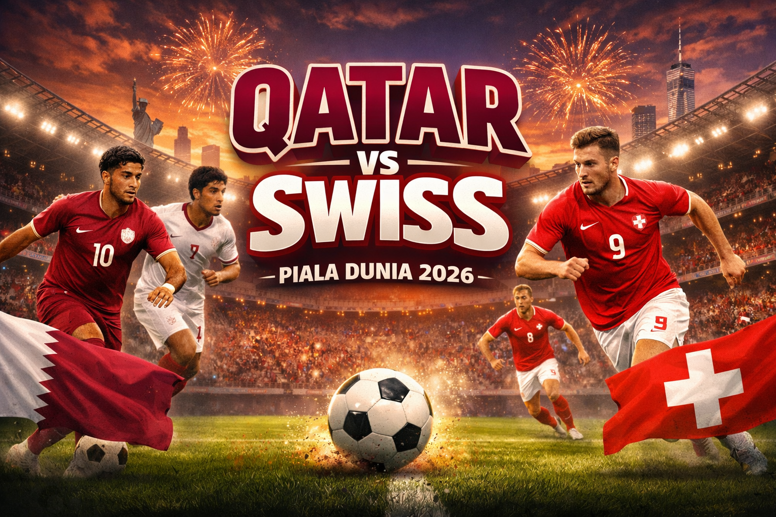 Qatar vs Swiss Piala Dunia 2026 Dini Hari Ini Pukul 02.00 WIB jadi agenda streaming Jalalive yang layak ditunggu sejak malam